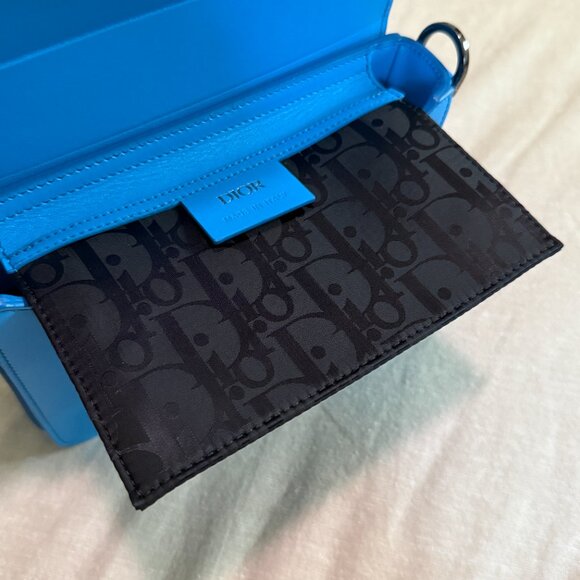 Dior Blue Leather Lock Crossbody Bag - Picture 10 of 15